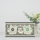 おもしろい1$サンタ、新年およびクリスマスフォトカード シーズンカード (スタンド正面)