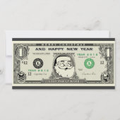 おもしろい1$サンタ、新年およびクリスマスフォトカード シーズンカード (正面)