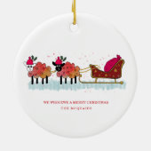 おもしろい2ヒツジ引き セラミックオーナメント (裏面)