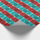 おもしろい2色ムービーチケットパーティーパターンのラップ ラッピングペーパー (角)