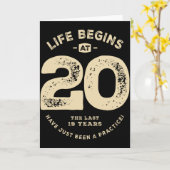 おもしろい20歳の誕生日20歳Tシャツ_2 カード (黄色い花)