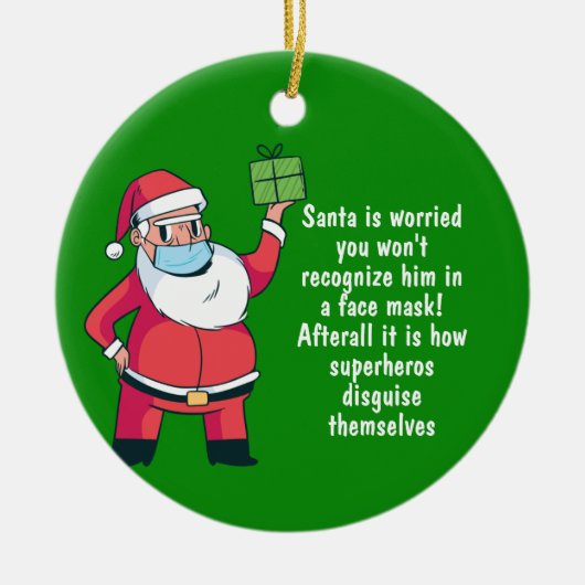 おもしろい2020年オーナメントサンタ セラミックオーナメント (正面)