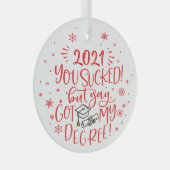 おもしろい2022吸が私の度得の形見 ガラスオーナメント (正面右)