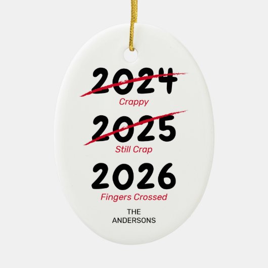 おもしろい2022年クリスマス セラミックオーナメント (正面)