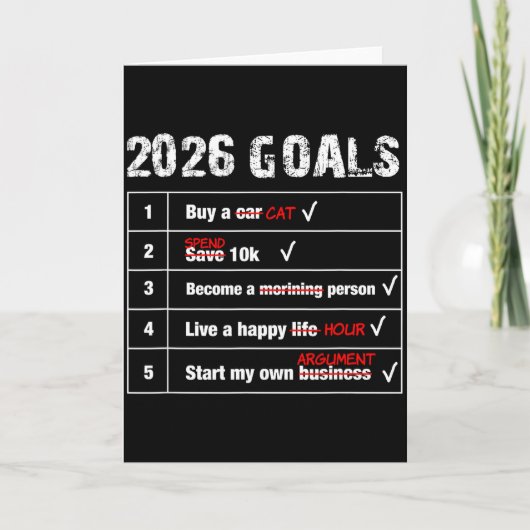 おもしろい2026年の目標　新年　皮肉屋 カード (正面)