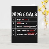 おもしろい2026年の目標　新年　皮肉屋 カード (黄色い花)