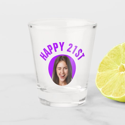 おもしろい21歳の誕生日カスタム文字写真 ショットグラス (正面)