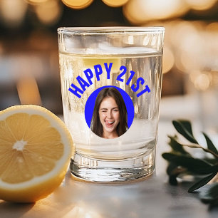 おもしろい21歳の誕生日カスタム文字写真 ショットグラス