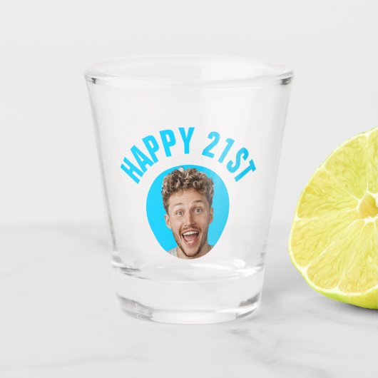 おもしろい21歳の誕生日カスタム文字写真 ショットグラス (正面)