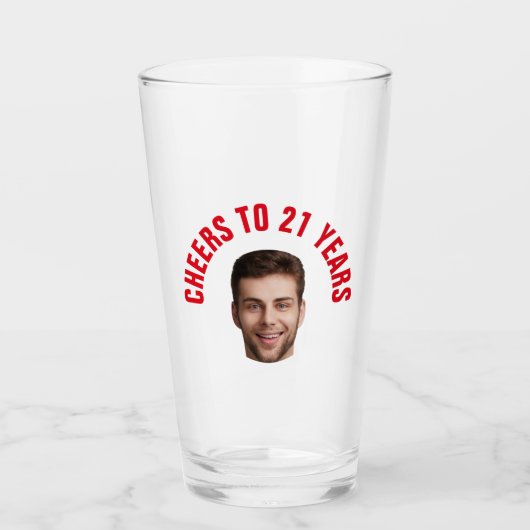 おもしろい21歳の誕生日カスタム文字写真 タンブラーグラス (正面)