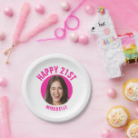 おもしろい21歳の誕生日カスタム文字写真 ペーパープレート<br><div class="desc">🥂テキストと写真でおもしろい21歳の誕生日紙プレートを作成する。おもしろいの誕生日の写真のデコはレトロなモダンデザインで。21日、30日、40日、50日、60日の誕生日パーティーでも好きな年に合わせてカスタマイズ可能！切り出し効果を得るには、背景が切り取られているpngファイルを使用する。違もしう、写真はプレビューのように自分の背景で囲まれた円として表示される。</div>