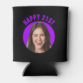 おもしろい21歳の誕生日カスタム文字写真 缶クーラー (正面)