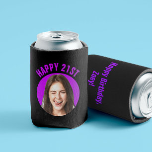 おもしろい21歳の誕生日カスタム文字写真 缶クーラー