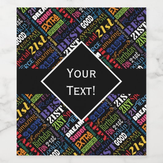 おもしろい21歳の誕生日パーティーモノグラム ワインラベル (シングルラベル)