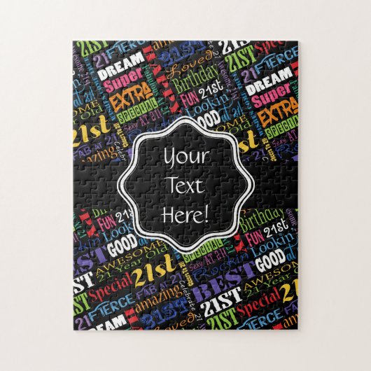 おもしろい21歳誕生日パーティーモノグラパーソナライズされたム ジグソーパズル (縦)