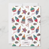 おもしろい25写真コラージュのクリスマスバウブルパターン シーズンカード (裏面)