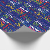 おもしろい25th誕生日パーティモノグラパーソナライズされたム ラッピングペーパー (角)