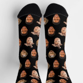 おもしろい3カスタムキッズフォトブラックのパパ ソックス (上部)