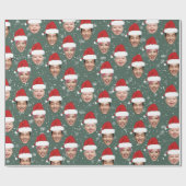 おもしろい3カスタム顔クリスマスサンタハッツ ラッピングペーパー (フラット)