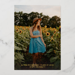 おもしろい3枚フォトフォイル研究発表 箔招待状