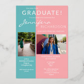 おもしろい3枚フォトフォイル研究発表 箔招待状 (裏面)