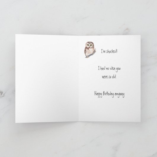 おもしろい30歳の誕生日だ!老いてショックを受けたフクロウ カード (内部)