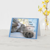 おもしろい30歳の誕生日ナマキャットアニマルユーモア カード (黄色い花)