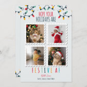 おもしろい4フォトクリスマスカードフェスティバルAFカスタム シーズンカード (正面/裏面)