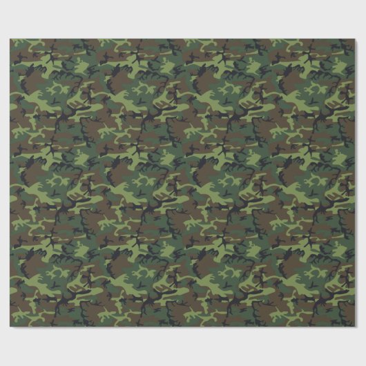 おもしろい4色の森林カムフラージュ ラッピングペーパー (フラット)