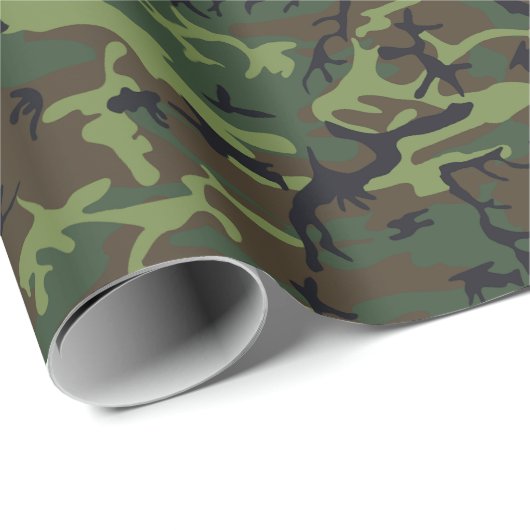 おもしろい4色の森林カムフラージュ ラッピングペーパー (ロールコーナー)