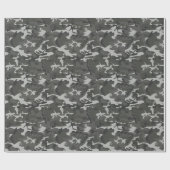 おもしろい4色グレーシャドウカモフラージュ ラッピングペーパー (フラット)