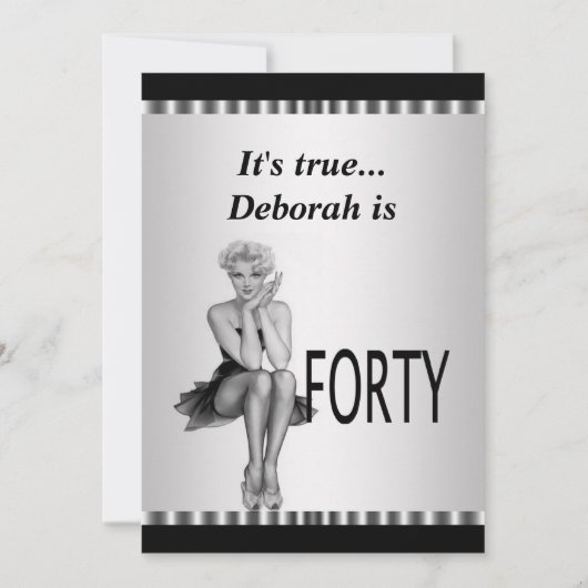 おもしろい40歳の誕生日パーティの招待状 招待状 (正面)