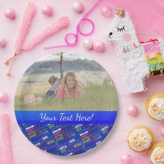 おもしろい40歳の誕生日パーティーモノグラパーソナライズされたム ペーパープレート (パーティー)