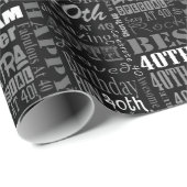 おもしろい40歳の誕生日パーティーモノグラパーソナライズされたム ラッピングペーパー (ロールコーナー)