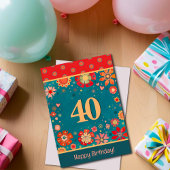 おもしろい40歳の誕生日フローラフェスティバル吸光度カード カード