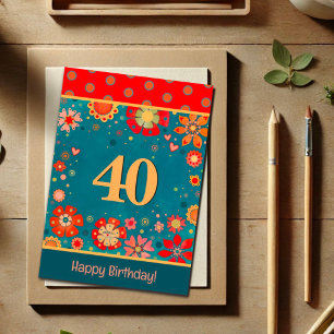 おもしろい40歳の誕生日フローラフェスティバル吸光度カード カード