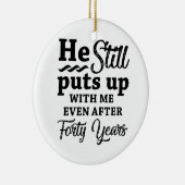 おもしろい40結婚周年 セラミックオーナメント (右)