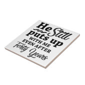 おもしろい40結婚周年 タイル (側面)