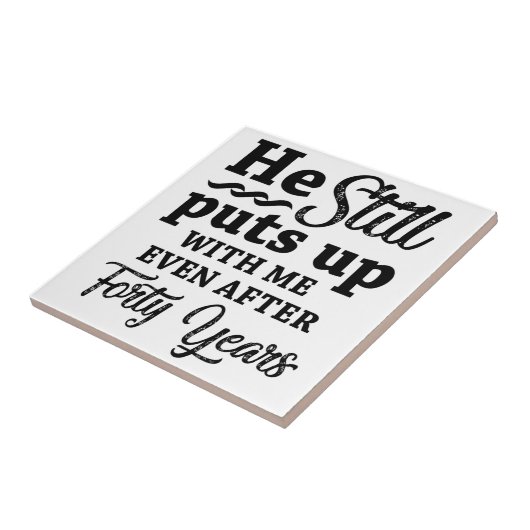 おもしろい40結婚周年 タイル (側面)