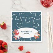 おもしろい4th誕生日パズルをテーマにしたパーティー スタンダードランチョンナプキン (インサイチュ)