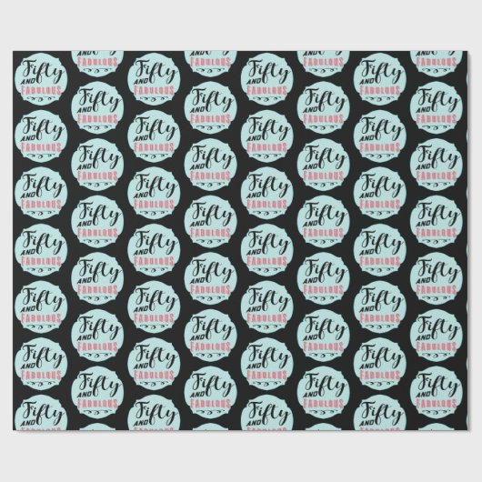 おもしろい50およびすばらしい誕生日プレゼントの覆い ラッピングペーパー (フラット)