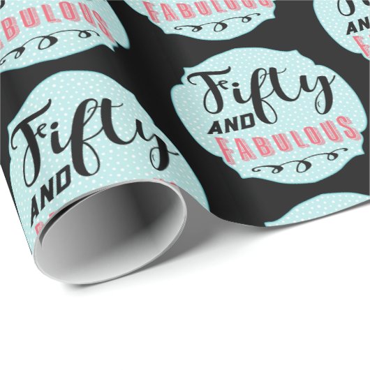 おもしろい50およびすばらしい誕生日プレゼントの覆い ラッピングペーパー (ロールコーナー)