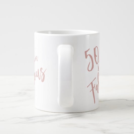 おもしろい50と素晴らしいバラ金ゴールド50誕生日 ジャンボコーヒーマグカップ (裏面)