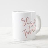 おもしろい50と素晴らしいバラ金ゴールド50誕生日 ジャンボコーヒーマグカップ (正面右)