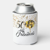 おもしろい50と素晴らしい金ゴールド紙吹雪ブラックタイポグラフィ 缶クーラー (缶裏面)