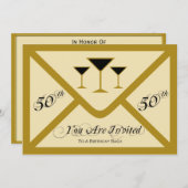 おもしろい50ファンシー歳誕生パーティーの招待 招待状 (正面/裏面)