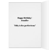 おもしろい50ブラックピンクフィティート誕生日カード (内側 (左))