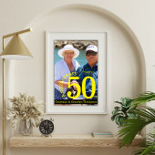おもしろい50周年祖父母フォトポスター ポスター
