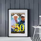 おもしろい50周年祖父母フォトポスター ポスター