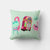 おもしろい50年代ジュークボックスキュートレトロアート クッション (正面)